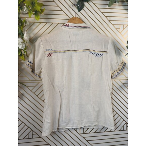 URBAN OUTFITTER'S Women's Willow Embroidered Button Through Shirt Collared M REA - Picture 6 of 7